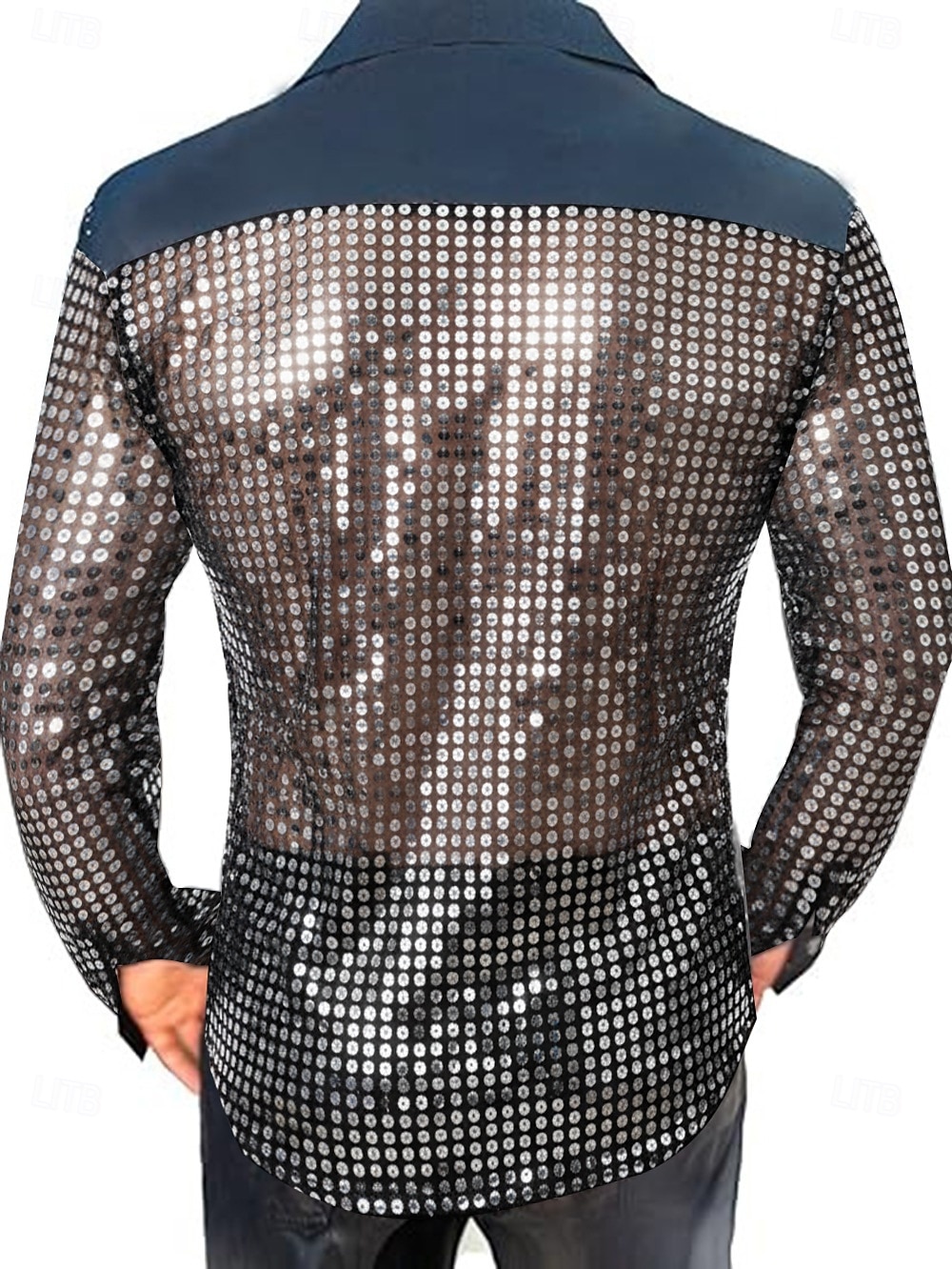 Retro Vintage Anos 70 Anos 80 Japonesa/Curta Hippie Discoteca Paetês Metálico Brilhante Fantasia Homens Fantasia de Carnaval Natal Dia Das Bruxas Carnaval Festa Parada do Orgulho Mês do Orgulho Adulto de 2026 por $24.99 –P2