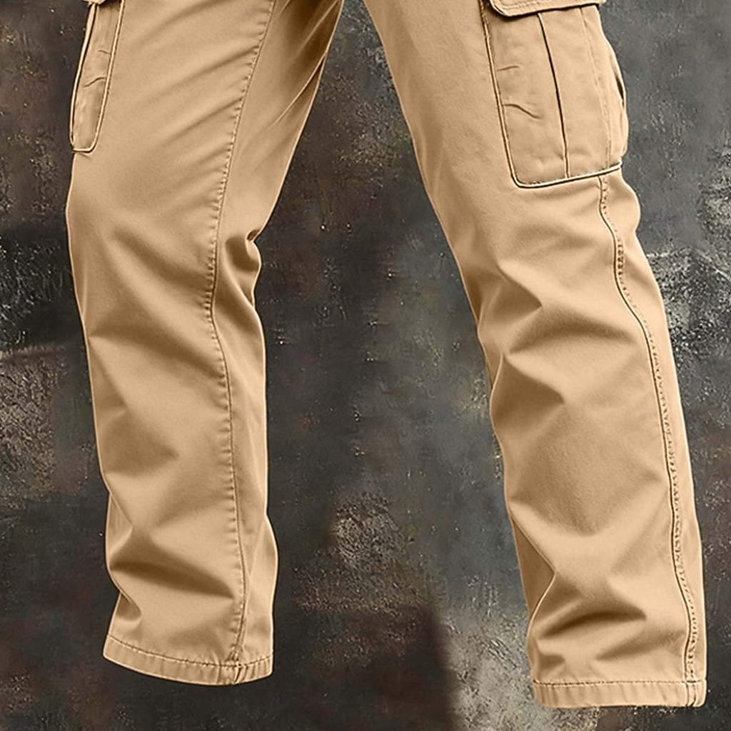 Herren Cargo-Hosen Hose Arbeitshosen Knöpfe Mehrere Taschen Einfach tragbar Volle Länge Outdoor Täglich Campen und Wandern Urlaub Mode Schwarz Armeegrün Unelastisch 2026 - $16.49 –P5