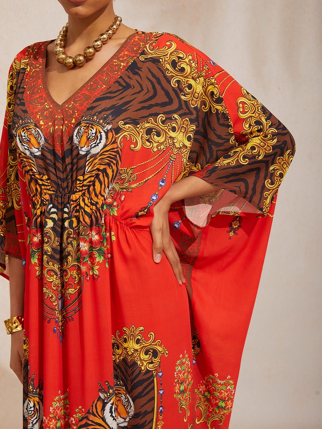 2026年 スカーレットティグレス フラウィーシフォン シャーリングカフタン  コレクション – $113.99 –P7