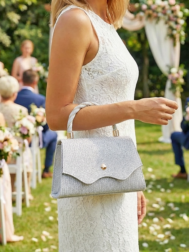 Elegante Damenhandtasche mit Henkel und Kette, glänzende Abendclutch aus Polyester, in verschiedenen Farben erhältlich, mit funkelnden Details, perfekt für Hochzeiten, Partys und besondere Anlässe. 2026 - $18.99 –P4