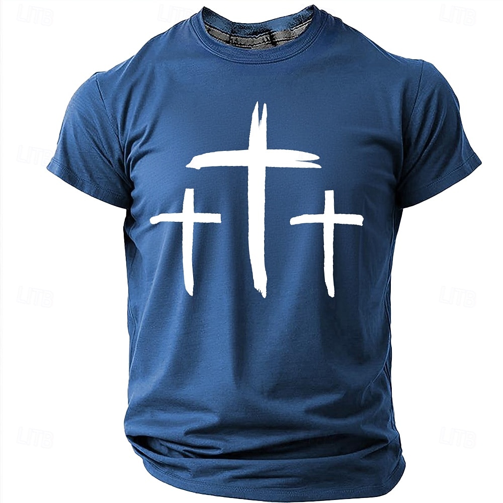 Hombre Cruz Camiseta Manga Corta Camiseta Impresión 3D Cuello Barco Camisa Moda Design Sencillo Casual Diario Fiesta Rojo Verano Primavera Ropa S M L XL XXL XXXL 2026 - $18.99 –P18