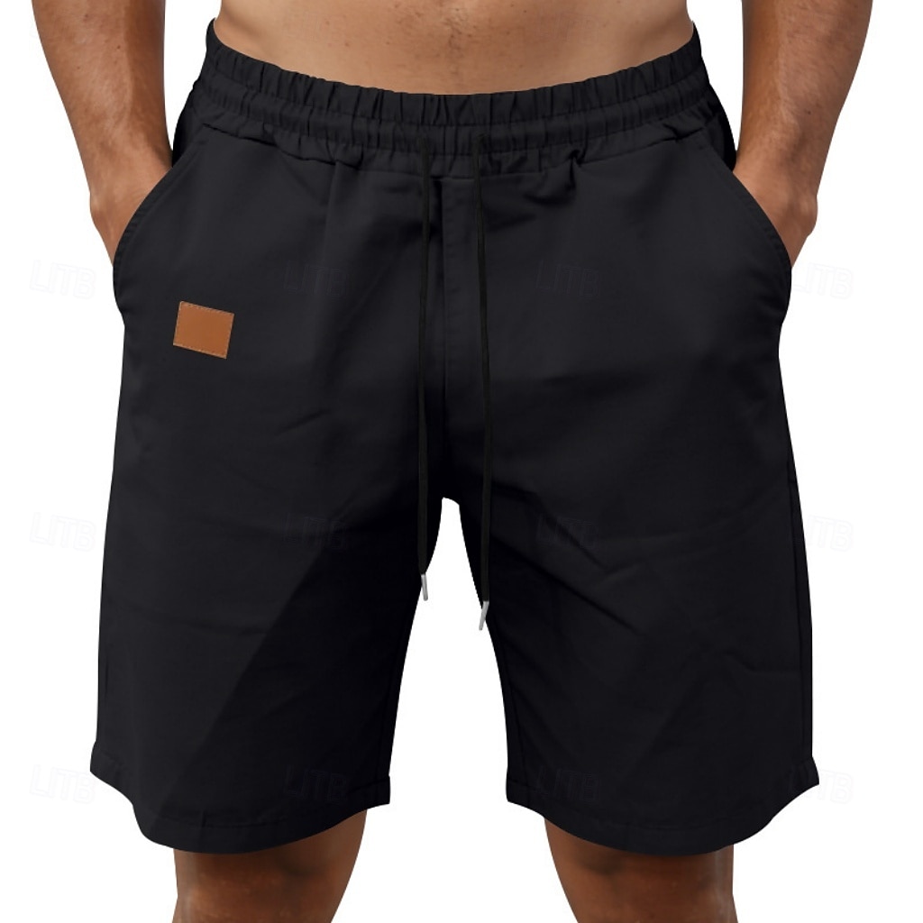Voor heren Korte broek Casual korte broek Atletische korte broek Zak Elastische taille Effen Comfort Sneldrogend Knielengte Buiten Vakantie Modieus Streetwear blauw Zwart Inelastisch 2026 - $17.99 –P6