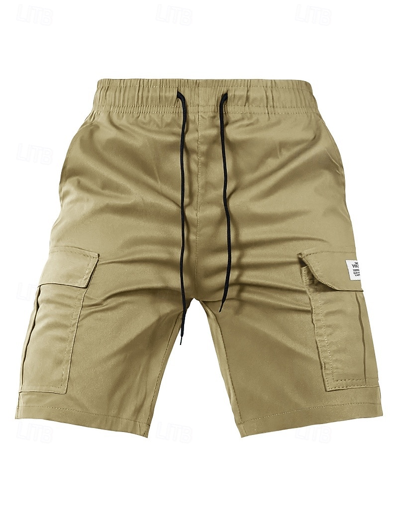 Men's Tactical Cargo Cargo Shorts Shorts Casual Shorts Drawstring Pocket Elastic Waist Plain Comfort Breathable Knee Length Casual Daily Outdoor Vacation Fashion Blue Black Micro-elastic 2026 - $24.99 –P5