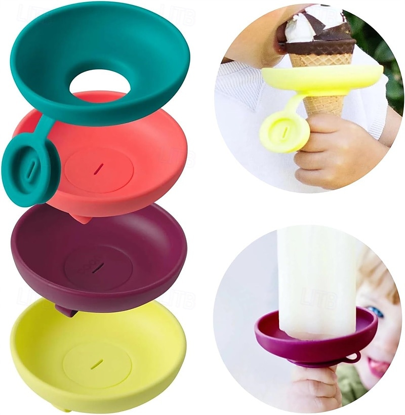 8 Pack Popsicle Drip Catcher for Kids, Silicone Ice Cream Holder for Cones and Sticks, Mess-Free Reusable Ice Pop Guard for Toddlers, No More Sticky Hands, Summer Treat Accessories 2026 - $9.99 –P1