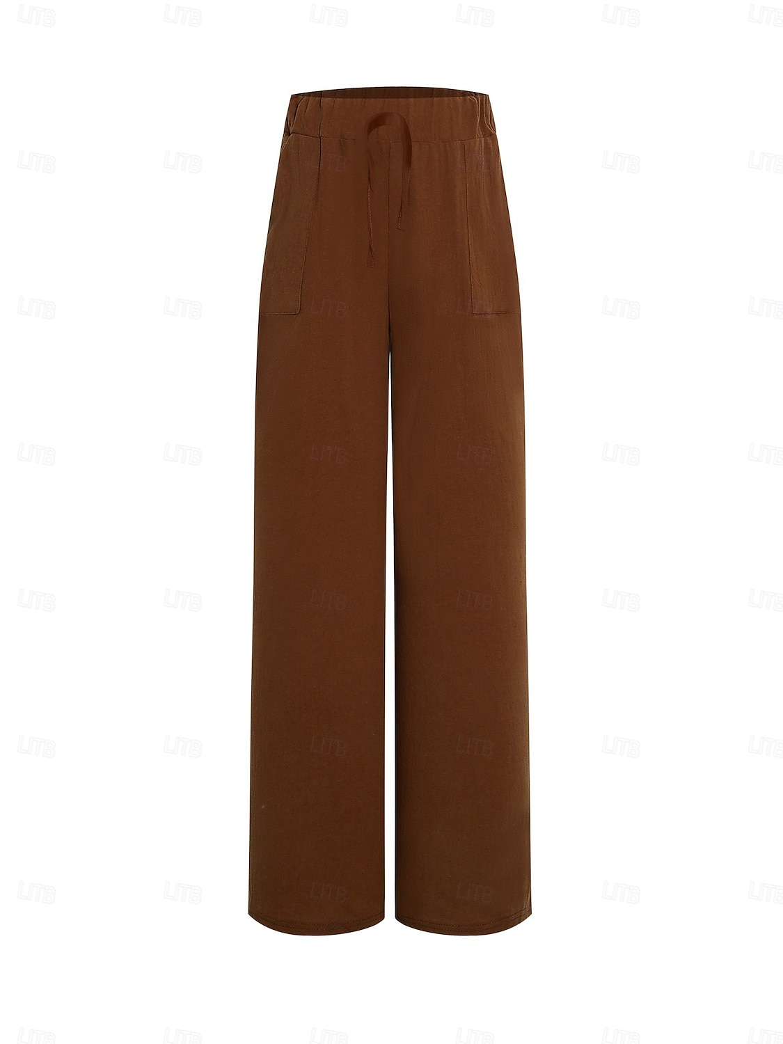 Pantaloni da donna taglie forti 100% cotone a gamba larga, ideali per vacanze, basic, casual, per tutti i giorni, lunghezza intera, vita alta, tinta unita, coulisse, gamba larga, comodi, ad asciugatura rapida, morbidi, anelastici, grigi, neri, bianchi del 2026 a $17.99 –P6
