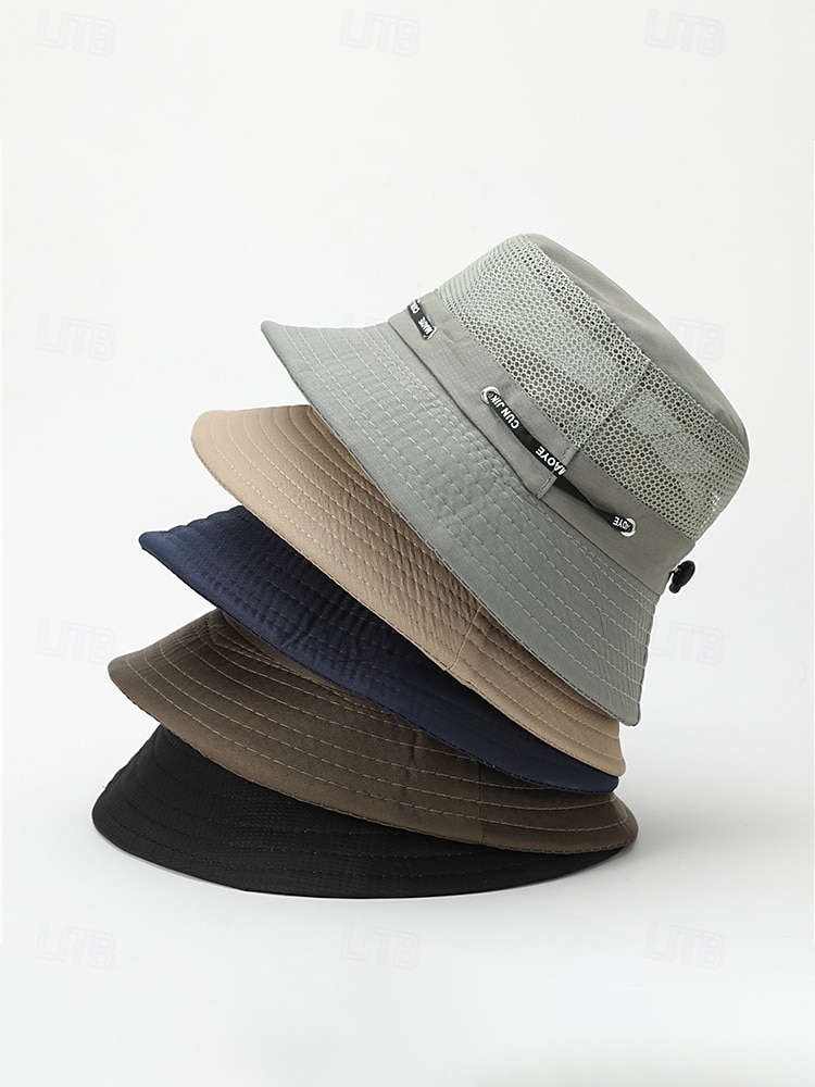 Chapéu bucket masculino respirável e leve em poliéster, várias cores, secagem rápida, ideal para férias na praia, pesca, caminhadas e uso casual no dia a dia. de 2026 por $11.99 –P6