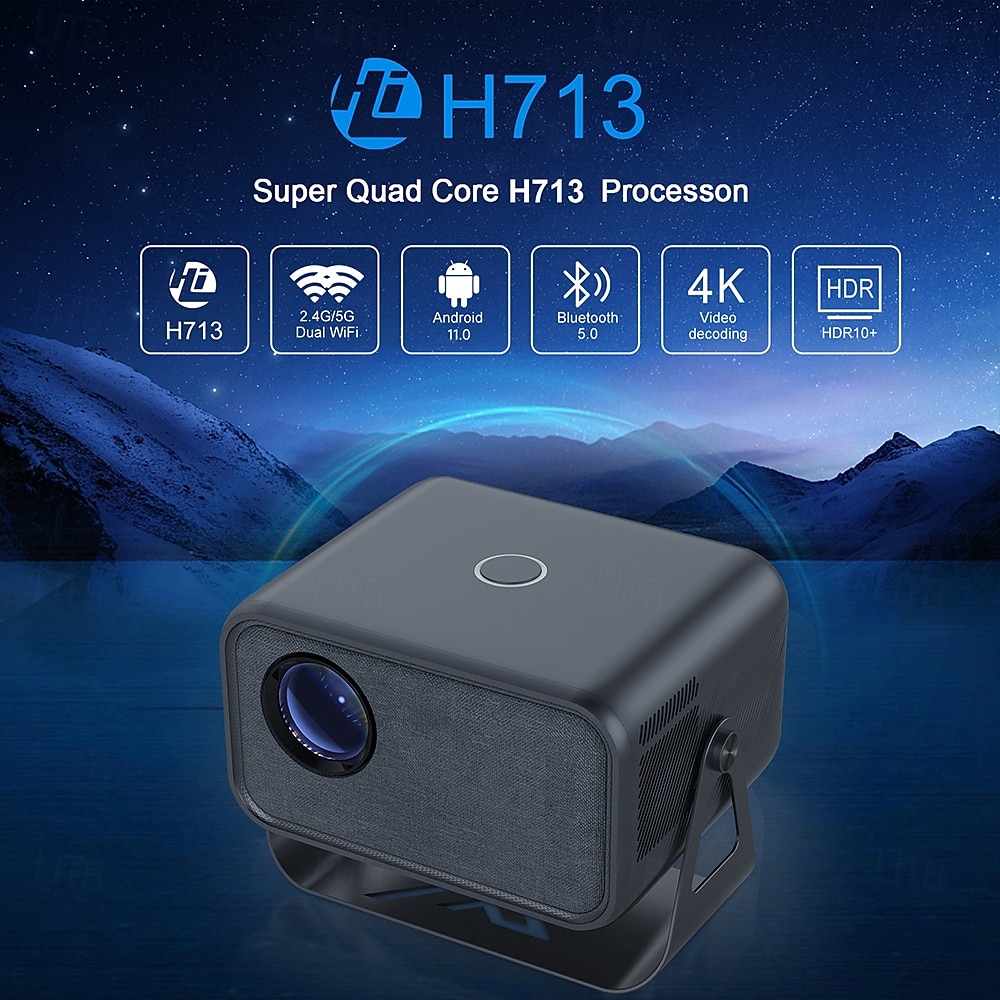 Android 11.0 Mini Projector with WiFi and Bluetooth, Support 4K Video Decoding, H713 Quad Core Processor, 5G Dual WiFi Portable Projector, HDR10+ Home Theater Movie Projector for Outdoor 2026 - $201.99 –P5