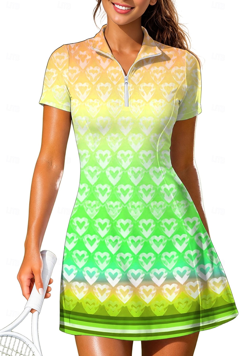 Γυναικεία Καρδιά Γεωμετρικό Βαθμίδα Καρό Φόρεμα τένις Αθλητικό φόρεμα Κοντομάνικο Στάμπα Αναπνέει Τέννις Γκολφ Μπάντμιντον Γιακάς Περιλαίμιο Polo Φορέματα Ανοικτό Κίτρινο Πράσινο Ανοικτό Κόκκινο 2026 - $27.99 –P8