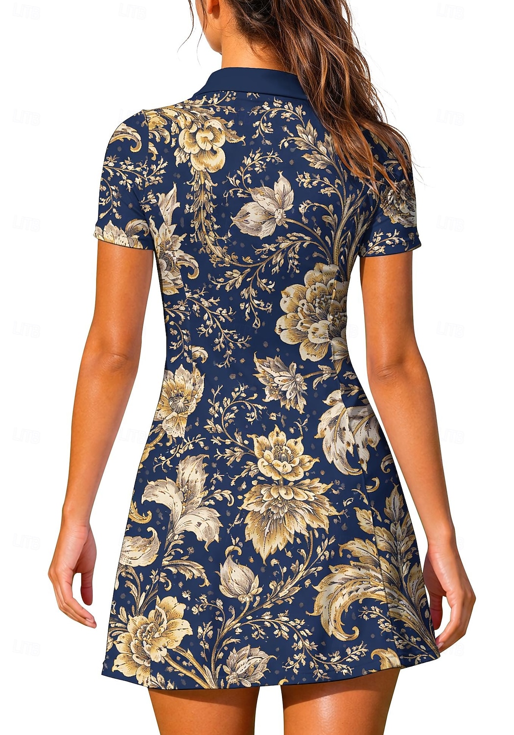 Mulheres Estampado Cashemere Floral Boêmio Vestido de tênis Vestido esportivo Manga Curta Imprimir Respirável Voleibal Tênis Golfe Colarinho Colarinho polo Vestidos Azul Marinho Escuro Roupas de tênis de 2026 por $27.99 –P2