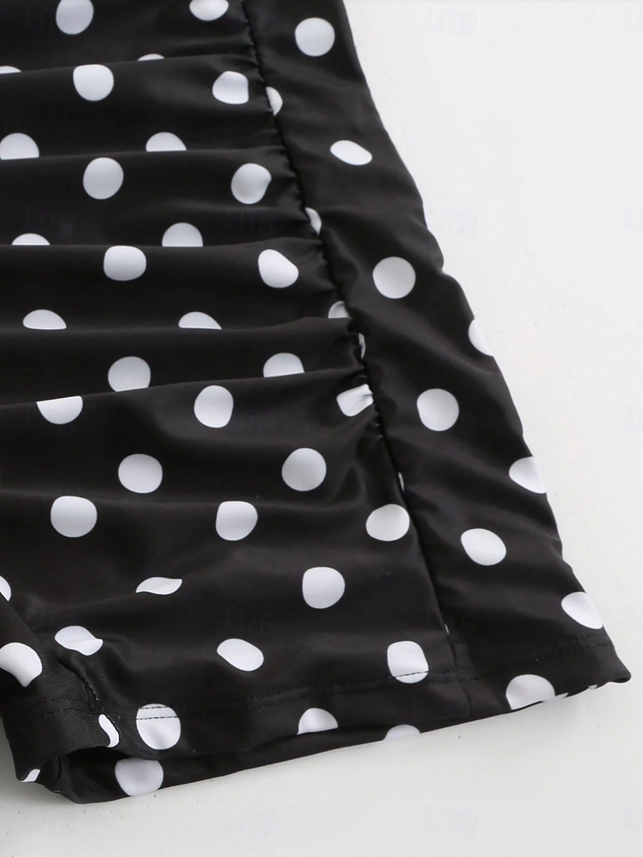 Women's Swimwear One Piece Monokini Swimsuit Tummy Control High Waist Slim Backless Vacation Vintage Polka Dot Halter Neck Sleeveless Bathing Suits 2026 - $31.99 –P7