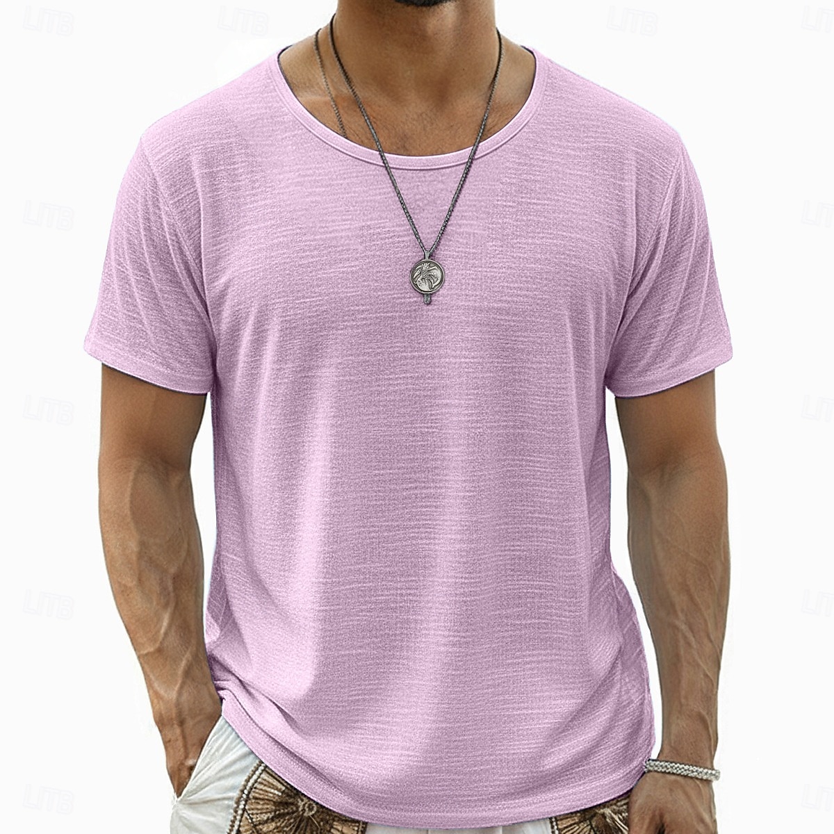 Bărbați Tee Top Tricou din in Manșon scurt În V Vară Culoare solidă Simplu Modă Designer De Bază De Bază Moale Casual Vacanță Stradă Albastru Deschis Alb Negru Top tricou pentru bărbați 2026 - $20.99 –P11