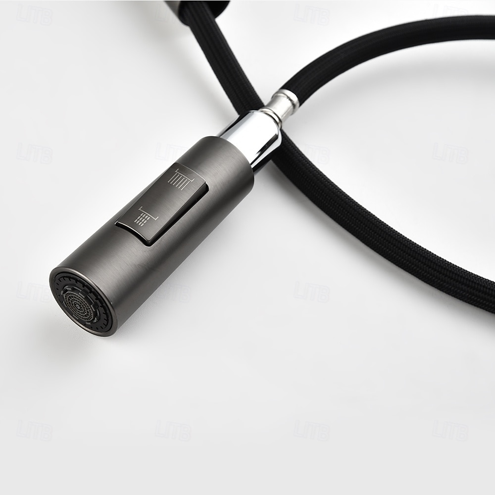 Кухонный смеситель с выдвижным распылителем, однорычажный смеситель с высоким изливом для мойки, прочная латунная конструкция, двухфункциональная распылительная головка, простая установка. 2026 - $216.99 –P46