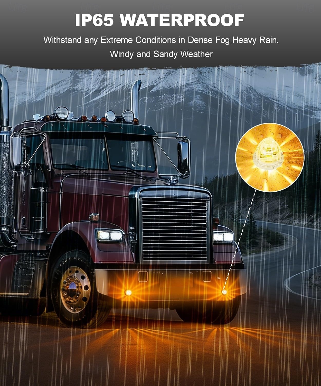 Zweifarbige LED-Wassermelonenlichter mit klarer Linse, konstant &Blitzlichter, Blinker zur Begrenzung des Fahrerhausdachs 2026 - $24.07 –P4