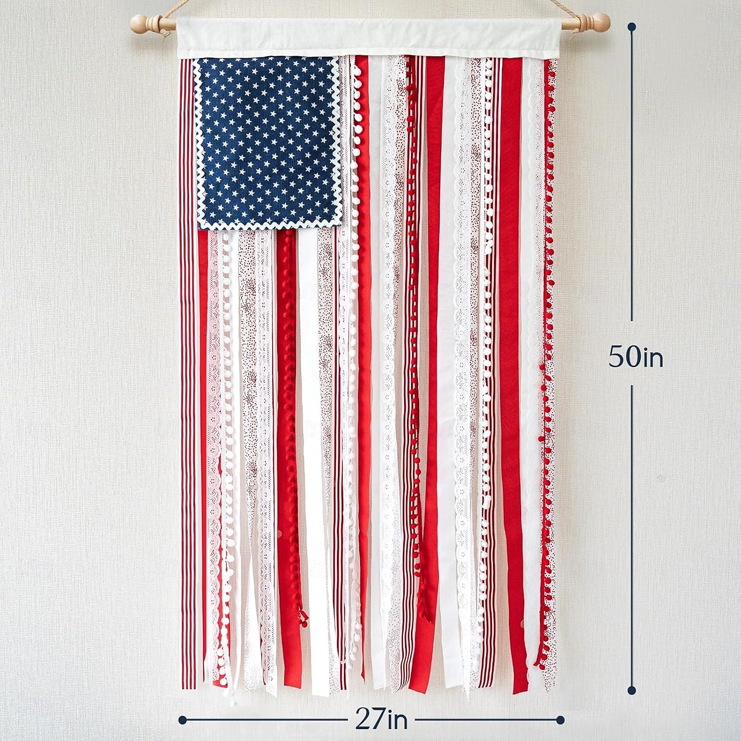 4th of July Decorations - Patriotic Memorial Day Decor - 4 x 2.3 Ft Rag American Flag Banner for Home Party Supplies - Fourth of July Deals Independence Day Accessories for Indoor Outdoor Decoration 2026 - $31.99 –P3