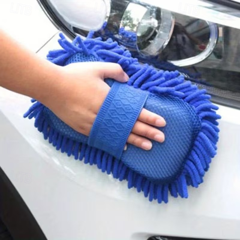 Confezione da 8 guanti in microfibra per autolavaggio - spugna in ciniglia a doppia faccia 2 in 1 con cinturino da polso, tampone assorbente antigraffio per auto, camion e camper, strumento del 2026 a $35.99 –P3