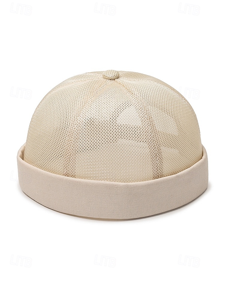herrhatt i andningsbar mesh-polyester, justerbar mössa utan brätte i flera färger för dagligt bruk, strandsemester, resor och sommarstil utomhus 2026 - $11.99 –P6