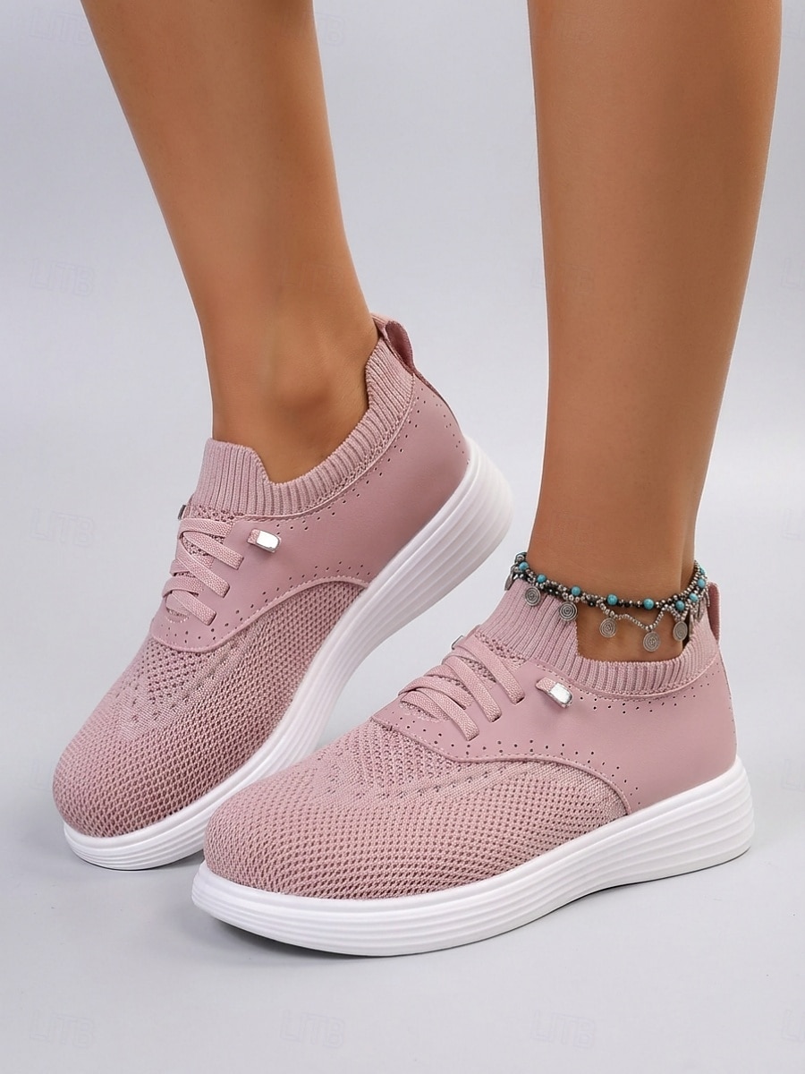 Women's Pink Breathable Knit Sneakers – Lightweight Walking Shoes, Slip-On Style Shoes for Casual, Travel & Everyday Use 2026 - $26.99 –P2