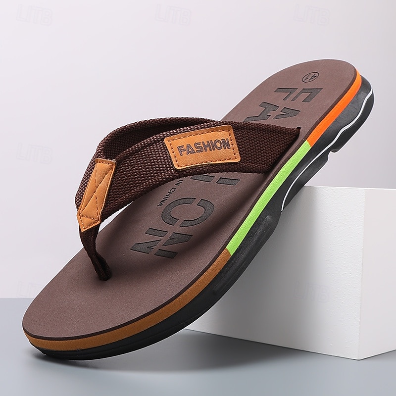 Men's Brown Flip Flop Sandals, Lightweight Casual Beach Shoes, Comfortable Island & Cruise Style Footwear for Men, Perfect for Poolside, Vacation and Summer Outdoor Activities 2026 - $24.99 –P5