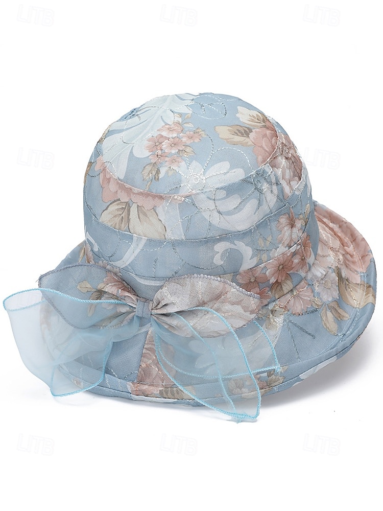 Cappello da sole da donna in stile bohémien, traspirante e leggero, in poliestere, con fantasia floreale multicolore e fiocco, perfetto per le vacanze al mare, l'uso quotidiano e i viaggi estivi. del 2026 a $14.99 –P9