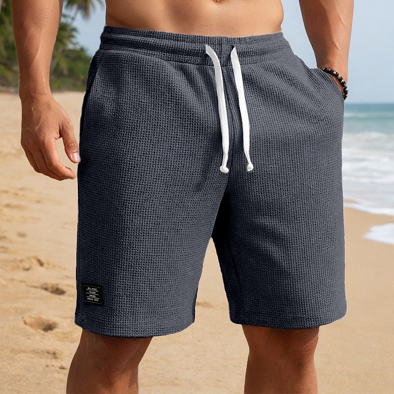 Per uomo Pantaloncini Waffle Shorts Pantaloncini casual Tasca Elastico in vita Testurizzato Semplice Comodità Traspirante Lunghezza al ginocchio Casuale All'aperto Spiaggia Vacanza Moda Blu marino del 2026 a $22.99 –P6
