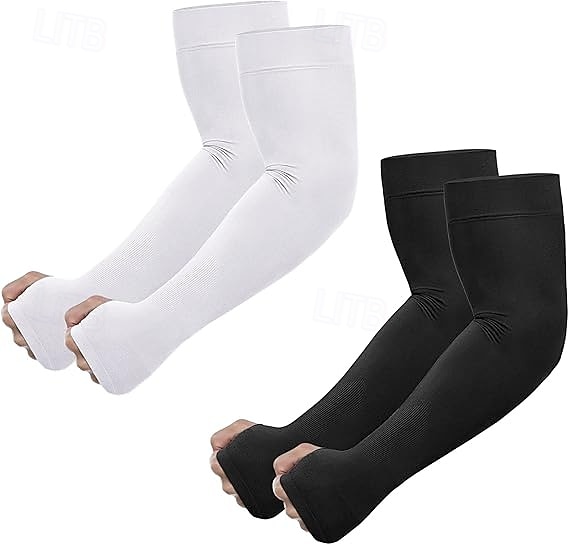 2 Pairs UV Sun Protection Arm Sleeves with Thumb Hole for Men Women Youth, Cooling Sleeve to Cover Tattoo, Mid-Compression 2026 - $18.99 –P9