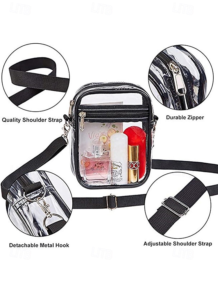 Women's Clear PVC Crossbody Bag, Large and Small Size Transparent Shoulder Bags with Adjustable Straps, Stylish Multi-Color Bags for Beach Vacation, Travel and Casual Daily Use 2026 - $11.99 –P9