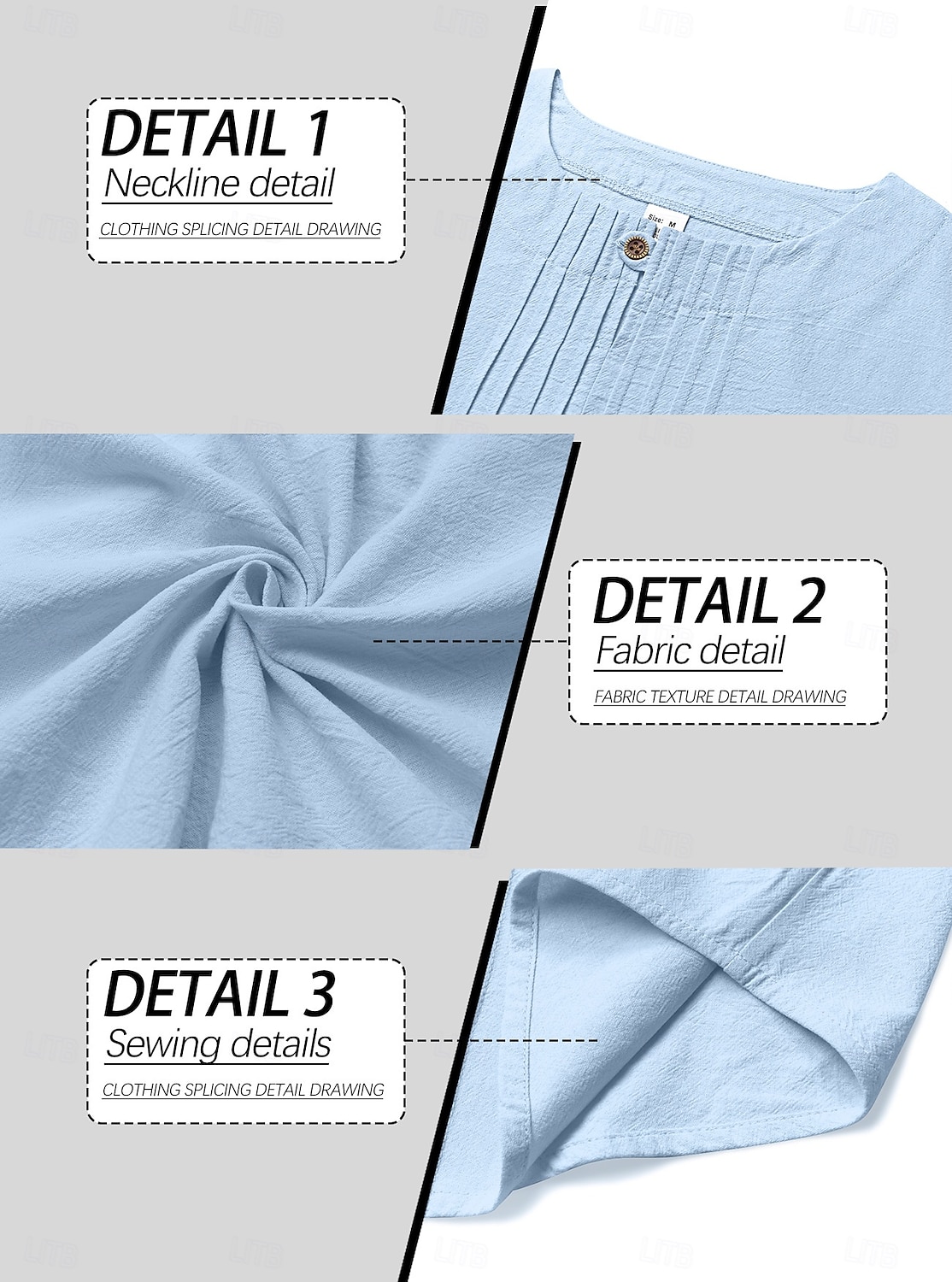 Férfi Ing Vászon ing Nyári póló Stranding Tömör szín Hétköznapi Vakáció Medence Fekete Fehér Khakizöld Hosszú ujj Mandarin gallér Nyár Tavasz Ruházat Fodrozott 2026 - $25.99 –P2