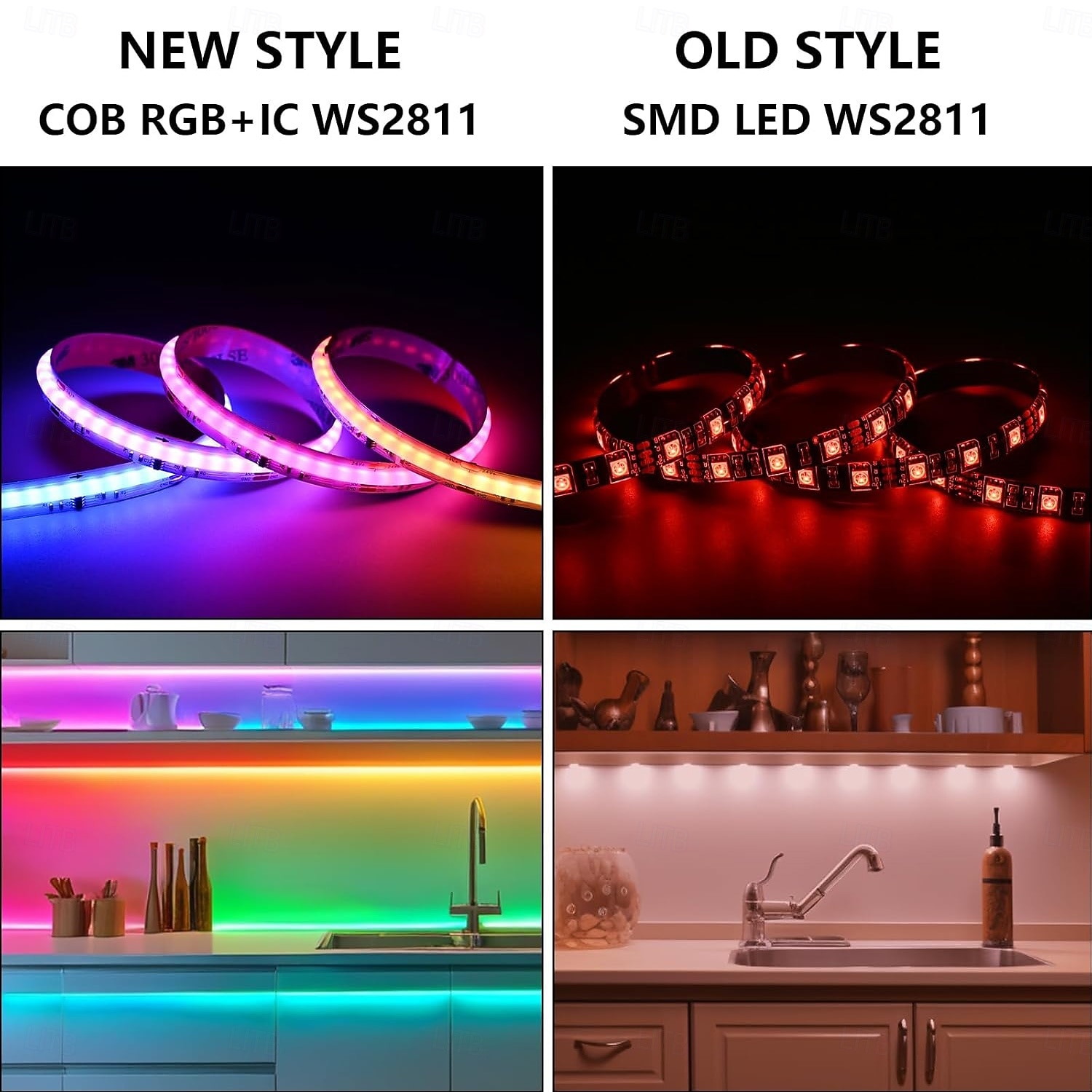 24V WS2811 RGB IC COB LED Strip Lights 16.4ft (1 Roll ) 65.6ft (2 Rolls of 32.8ft) Chasing LED Light Strip with 338 Remote Controller Models and Power Supply for Bedroom Living Room Gaming Parties 2026 - $143.99 –P7