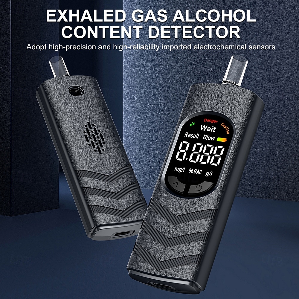 Professional Breathalyzer Alcohol Tester, High Precision Fuel Cell Electrochemical Sensor, Portable Digital Alcohol Detector, USB Type-C Rechargeable for Personal & Home Use 2026 - $28.99 –P1