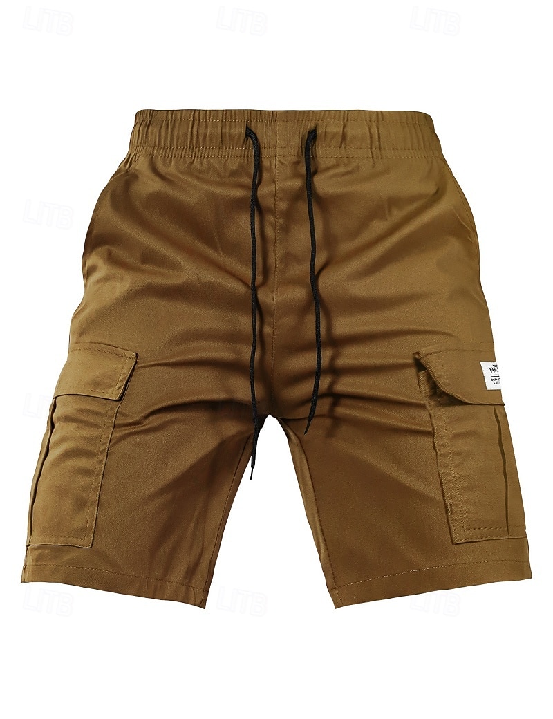Men's Tactical Cargo Cargo Shorts Shorts Casual Shorts Drawstring Pocket Elastic Waist Plain Comfort Breathable Knee Length Casual Daily Outdoor Vacation Fashion Blue Black Micro-elastic 2026 - $24.99 –P4