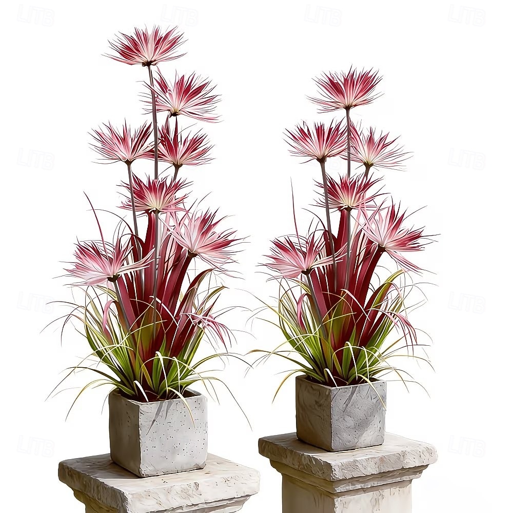 2026年 紫色の造花（模造品）6個 &春にぴったりの屋外用観葉植物 &夏の別荘、オフィス、バルコニー、庭の装飾、ホリデーデコレーション、鮮やかで手入れの簡単なフラワーアレンジメント  コレクション – $19.99 –P6