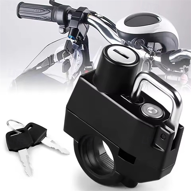 2er-Pack Motorradhelmschloss, universelles Diebstahlsicherungsschloss für Lenkerbefestigung an Motorrad, Roller und Fahrrad, robustes Metallschloss mit 2 Schlüsseln, passend für Lenker mit 22–25 mm 2026 - $18.99 –P1