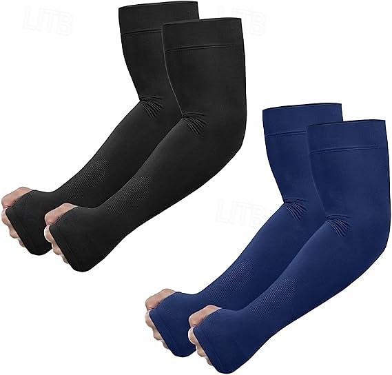 2 Pairs UV Sun Protection Arm Sleeves with Thumb Hole for Men Women Youth, Cooling Sleeve to Cover Tattoo, Mid-Compression 2026 - $18.99 –P8