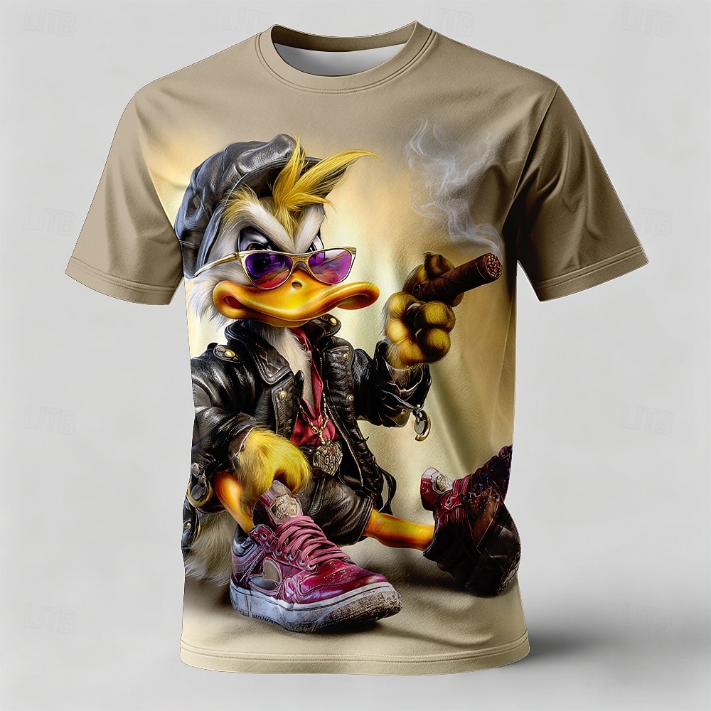 Herr Djur Anka T-shirt Kortärmad T-shirt 3D-tryck Rund hals Skjorta Rolig Ledigt Dagligen Gata Gul Kaki Grå Sommar Vår Kläder S M L XL 2XL 3XL 2026 - $18.99 –P1
