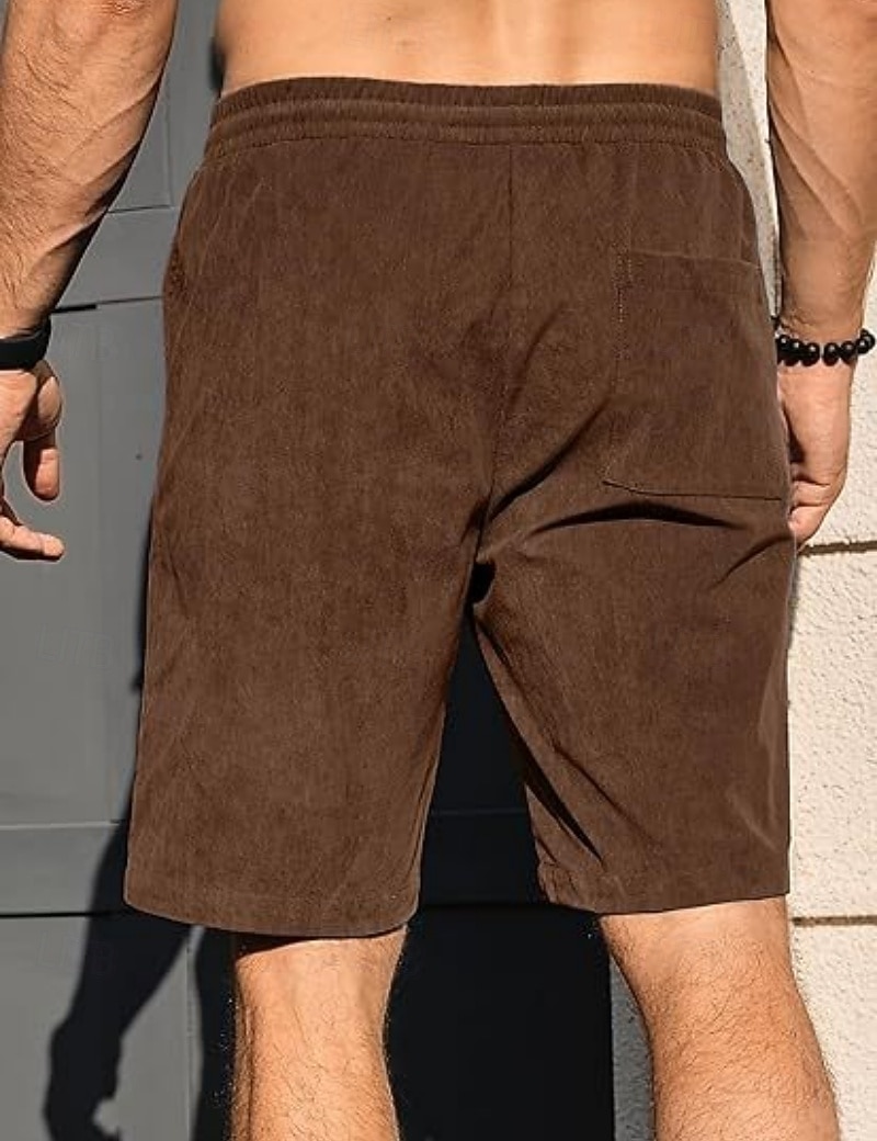 Per uomo Shorts Shorts da Spiaggia Pantaloncini casual Pantaloncini di velluto a coste Tasca Elastico in vita Semplice Comodità Traspirante Lunghezza al ginocchio All'aperto Spiaggia Vacanza Vacanza del 2026 a $21.99 –P8