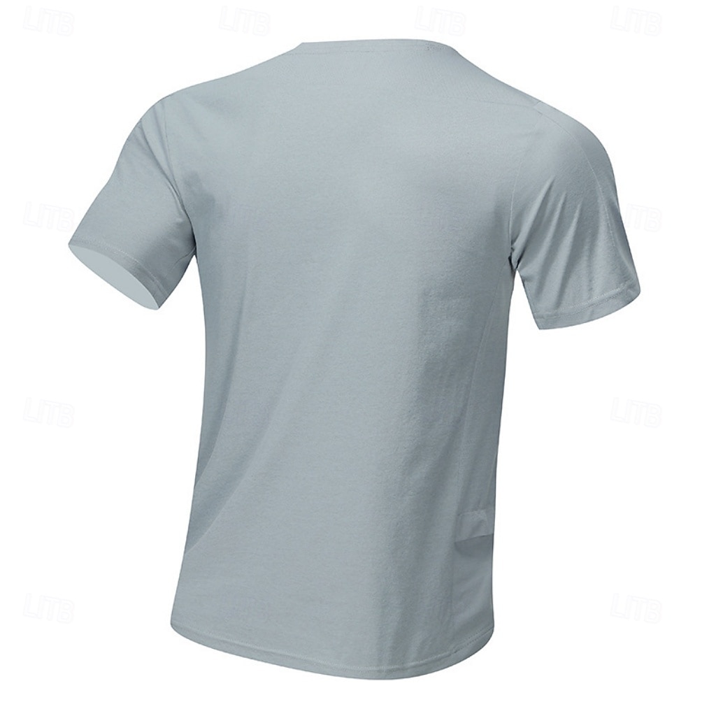Men's T Shirt Short Sleeve Shirt Tee Top Short Sleeve Crew Neck Summer Spring Solid Color Streetwear Stylish Leisure Quick Dry Slim Daily Outdoor Running Light Grey Top Tee for Men 2026 - $22.99 –P7