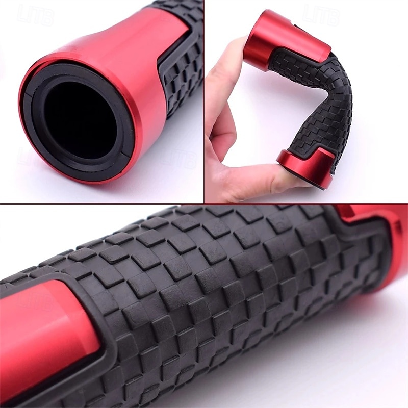 Uchwyty motocyklowe 7/8", uniwersalne 22 mm, antypoślizgowe, aluminiowe, gumowe uchwyty CNC do kierownicy skutera sportowego, ergonomiczne i wygodne końcówki kierownicy, 1 para 2026 - $15.99 –P4