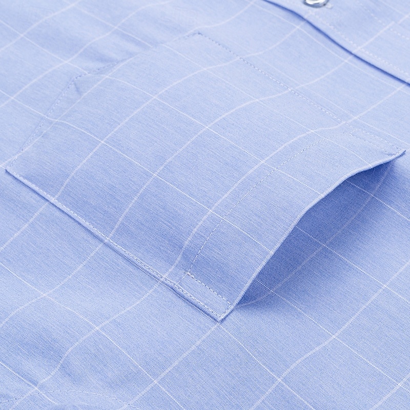 Men's Shirt Linen Shirt Dress Shirt Button Up Shirt Plaid Daily Business Blue Green Gray Short Sleeve Turndown Spring & Summer Clothing Apparel Patchwork 2026 - $26.99 –P5