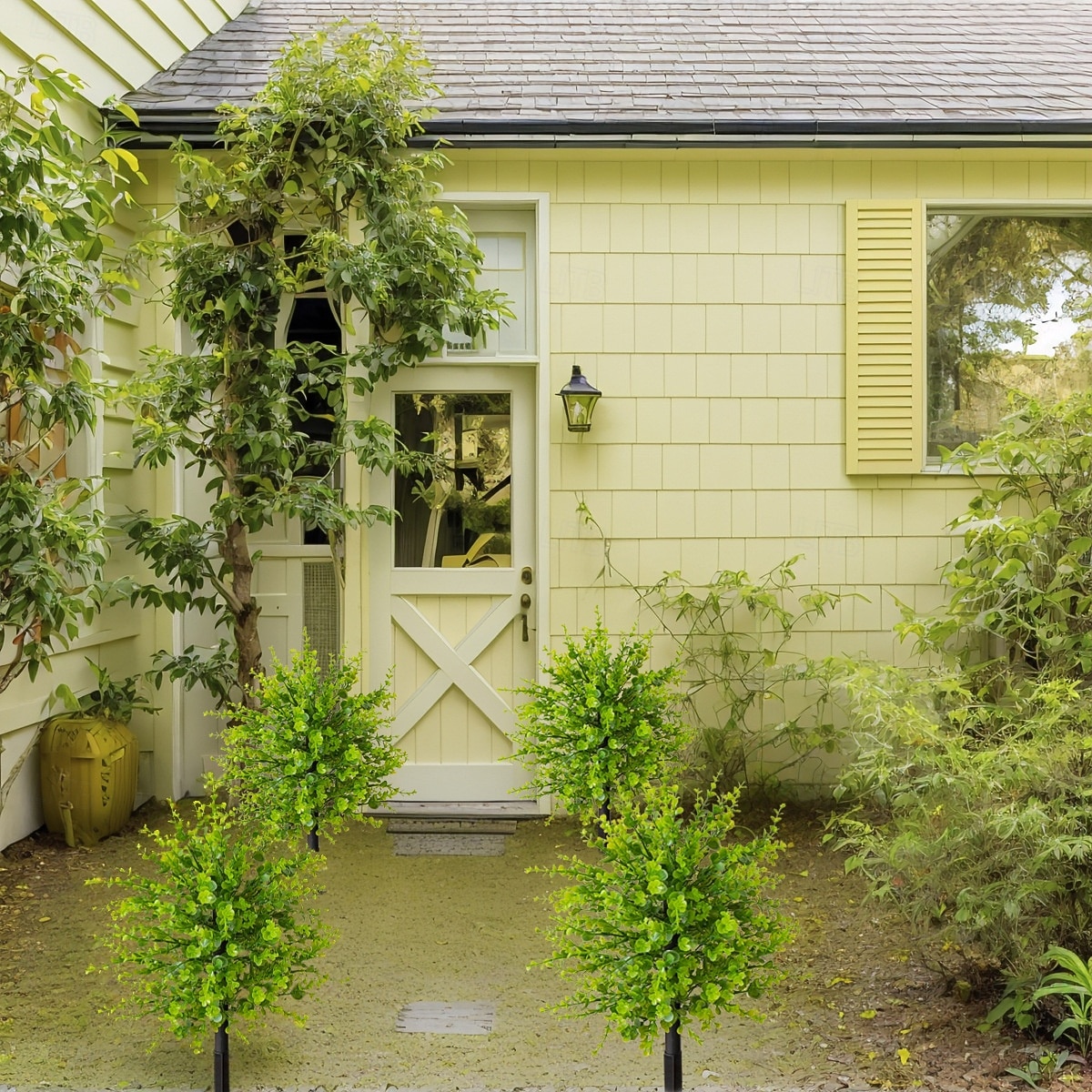 Umělý eukalyptus, 20palcový umělý eukalyptus s bodcem do země, realistická zeleň pro interiér/exteriér domu, terasy, zahrady a dekorace na fotografování. 2026 - $26.99 –P3