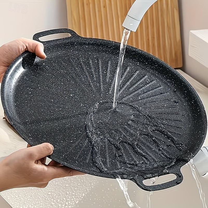 1/2 pezzi padella e casseruola per barbecue resistenti – conduzione uniforme del calore per bistecche e pancake perfetti, superficie in ghisa facile da pulire, manico appendibile, lavabile in del 2026 a $12.99 –P2