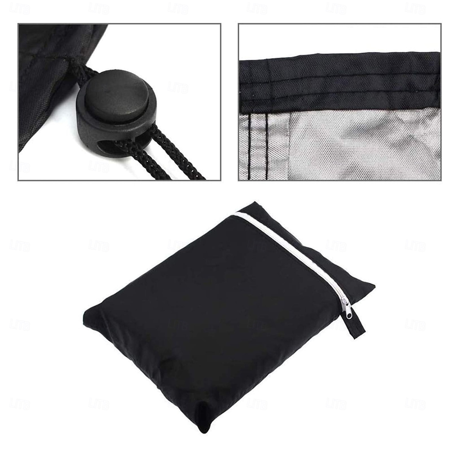 أغطية أثاث الحدائق على شكل حرف L، مقاومة للماء والغبار، مناسبة لأثاث الحدائق الخارجية، لحماية الأرائك والأثاث الخارجي، وواقيات العشب الشتوية (215 × 215 × 87 سم، أسود) 2026 - $42.99 –P9