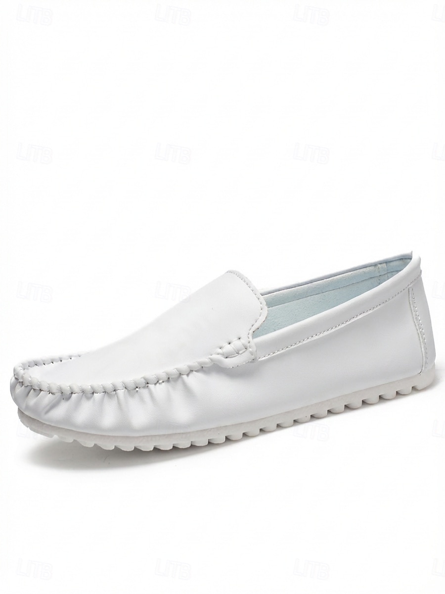 Mocassins masculinos brancos, leves e confortáveis, para caminhadas, calçado casual elegante e macio, ideal para noites em resorts, jantares de férias, cruzeiros, momentos de lazer na praia e férias descontraídas. de 2026 por $42.99 –P5