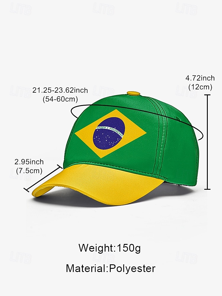 Men's Brazil Flag Color Polyester Baseball Cap Adjustable Fit Soccer Fan Cheer Hat for Match Day, Football Supporter Events, Casual Sportswear and Everyday Outdoor Wear 2026 - $14.99 –P11