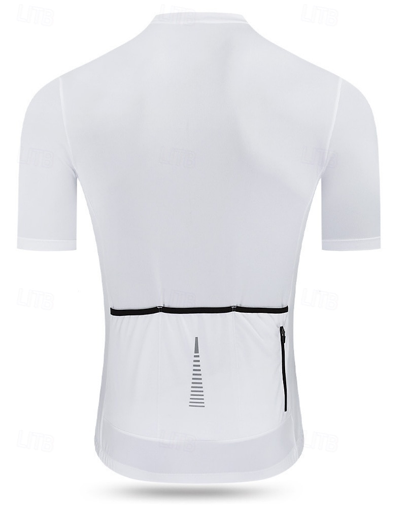 Męskie Koszulka rowerowa Jeden kolor Krótki rękaw Rower Dżersej Top z 3 tylnymi kieszeniami Odporny na UV Szybkie wysychanie Kieszeń na plecach Odvádí pot Sport Czarny Biały Czerwony Odzież 2026 - $26.99 –P10