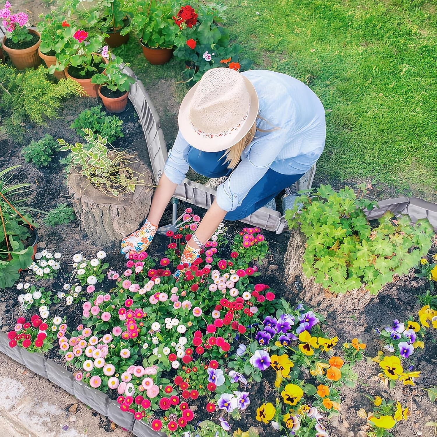 20 Pcs Faux Stone Garden Edging Border Imitation Fence DIY Garden Edging Border No Dig,16 ft Lawn Edging for Landscaping,Plastic Fencing Lawn Border,Imitation Stone Fence for DIY Outdoor Patio 2026 - $25.99 –P6