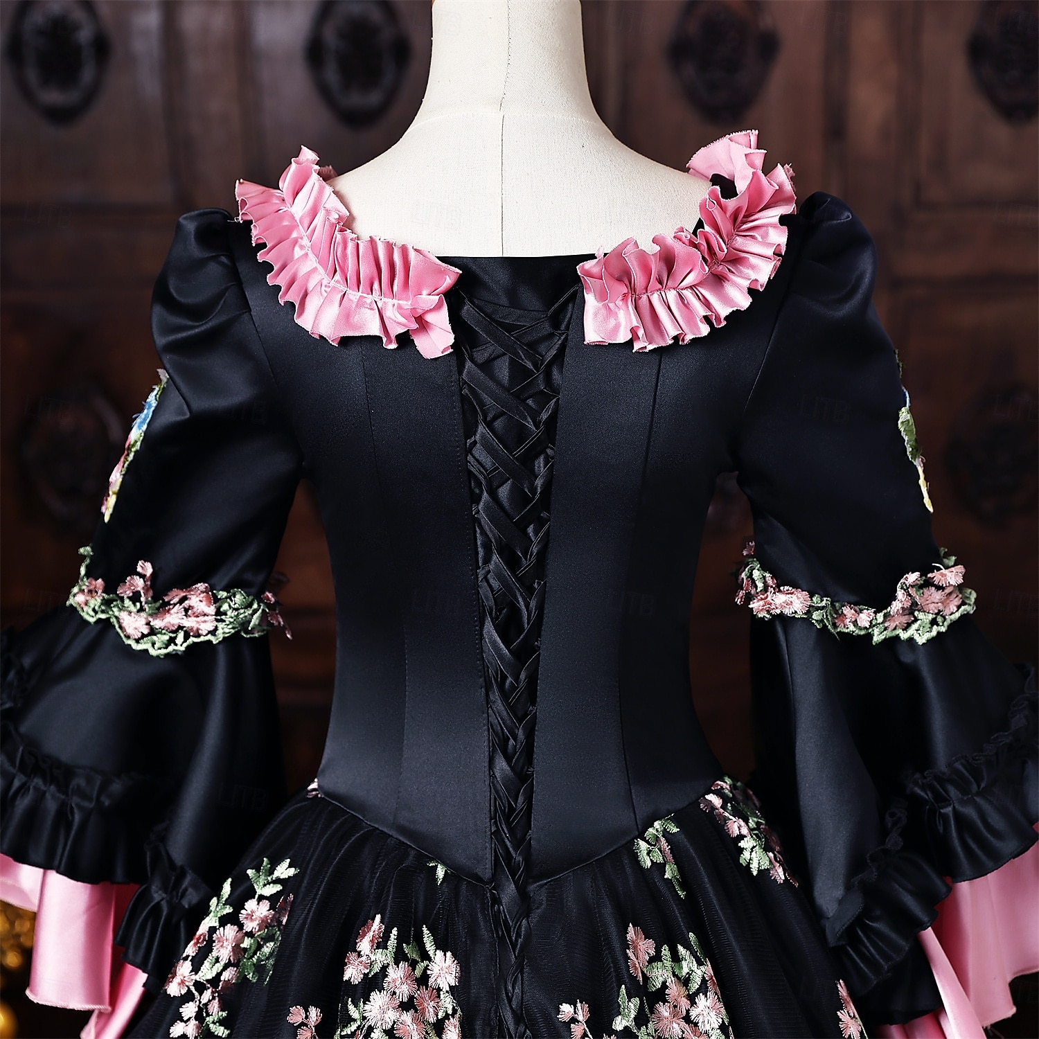 Rococo Baroque Ball Gown Floor Length Dress Ball Gown Long Sleeves Princess Bridal Bow Floral Ball Gown Square Neck Fancy Dress Women's Royal Halloween Carnival Masquerade Prom Tea Party Party 2026 - $327.49 –P7