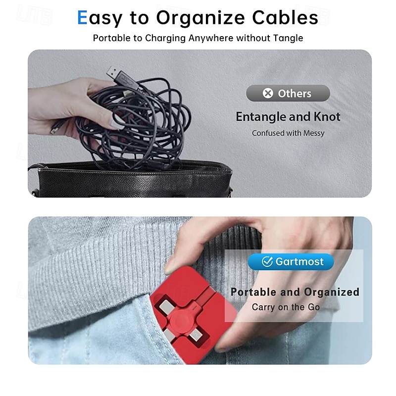 Confezione da 2 cavi di ricarica retrattili 3 in 1 con supporto per telefono, cavo di ricarica multi USB per iPhone, tipo C, micro USB, colori macaron, cavo di ricarica da viaggio portatile del 2026 a $16.99 –P6