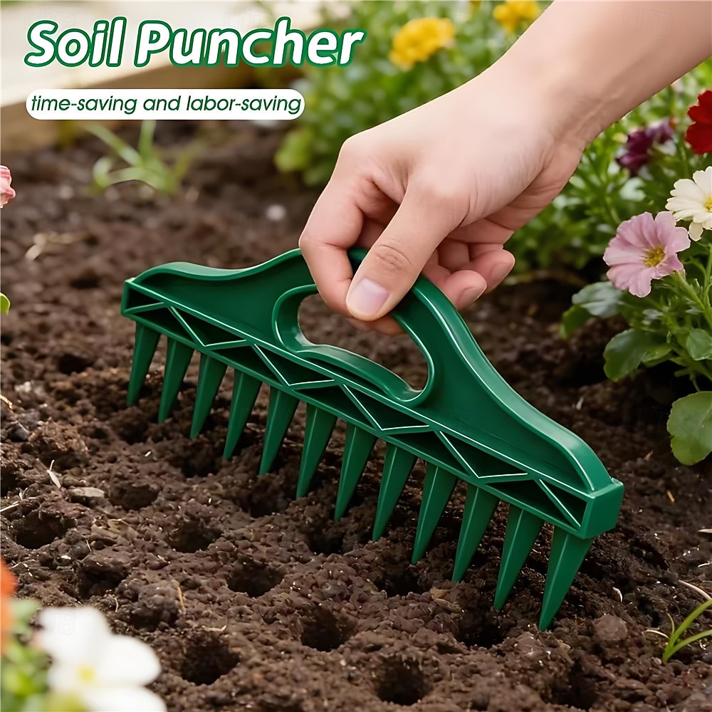 Handzaaimachine met 12 gaten voor snel zaaien, zaadverspreider voor handmatig zaaien, draagbare zaadafstandhouder, grondprikker voor het planten van zaden en het losmaken van de grond. 2026 - $10.49 –P6