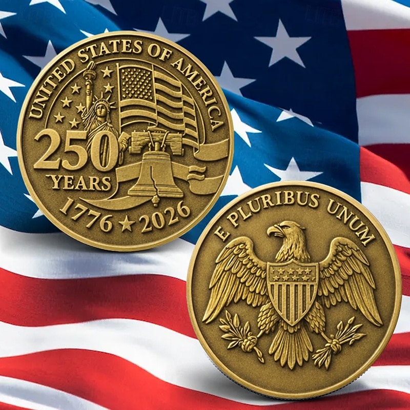 Moneta commemorativa del 250° anniversario degli Stati Uniti (1776-2026), con la campana della libertà. &Medaglia della Casa Bianca, oggetto da collezione patriottico, Statua della Libertà, regalo del 2026 a $19.99 –P1