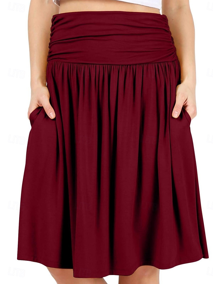 Γυναικεία Μονόχρωμο Casual φούστα Φούστες τένις με σορτς Αθλητική φούστα Αμάνικο Πλισέ Τσέπη Ψηλή Μέση Ελαστικό Σκούπισμα ιδρώτα Αναπνέει Τέννις Γκολφ Pickleball Φούστες Ελλειψη Μαύρο Κρασί Βαθυγάλαζο 2026 - $26.99 –P8